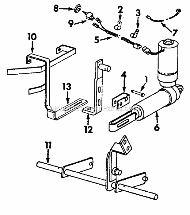 Electric Lift & Related Parts Diagram and Parts List for 127 2050040U Cub Cadet Lawn Tractor